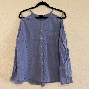 Trouve Cold Shoulder button top